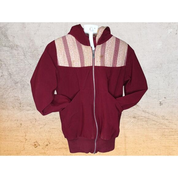 1970s Handmade Patchwork Quilted & Corduroy Zip Hoodie Jacket โ Women's Size S-M - Picture 3 of 9